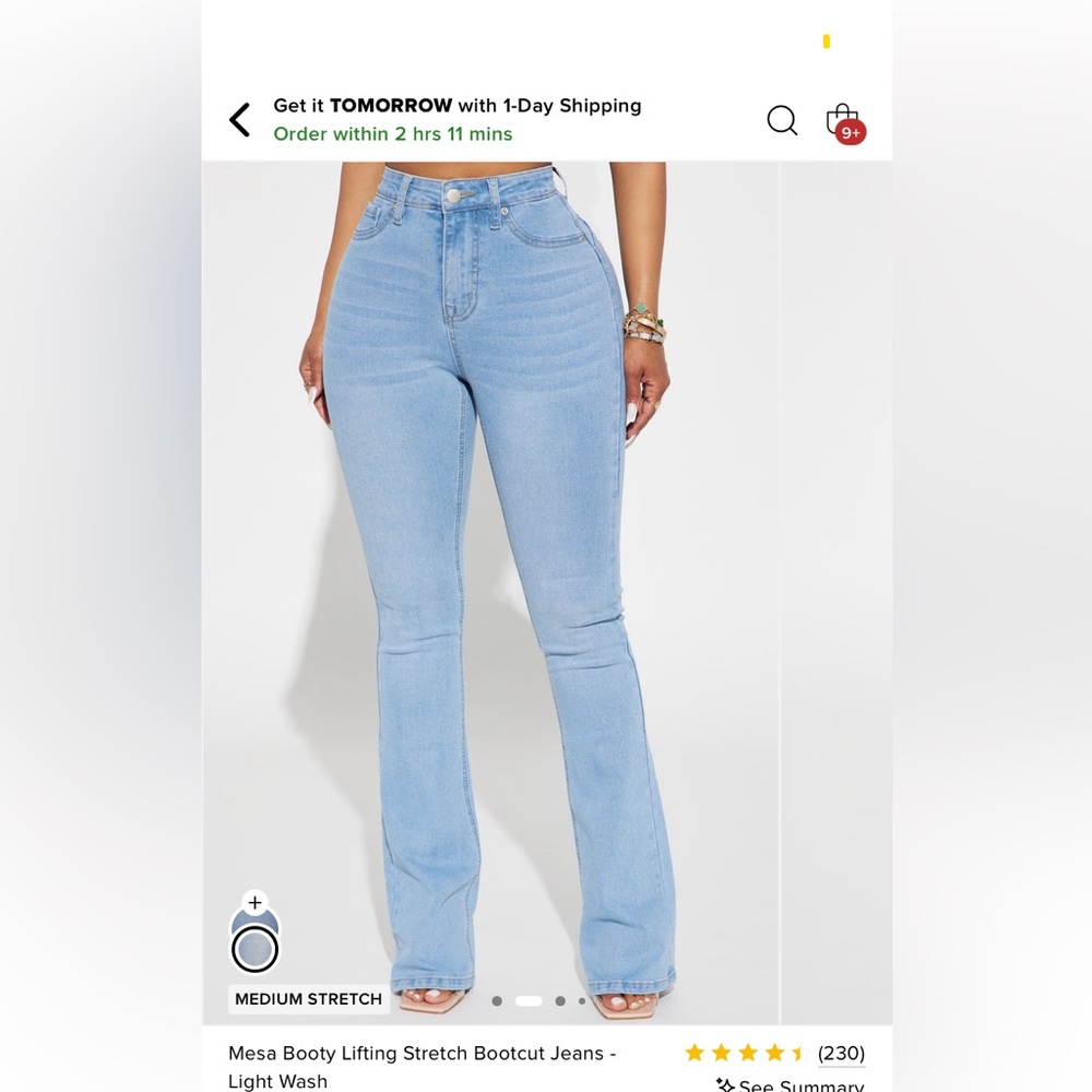 Fashion Nova Light Blue Bootcut Stretch Jeans